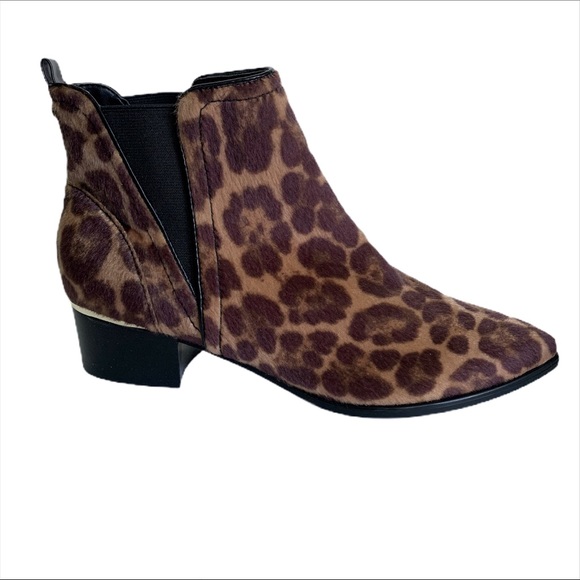 Nine West Leopard Print Ankle Boot Bootie - Picture 2 of 6